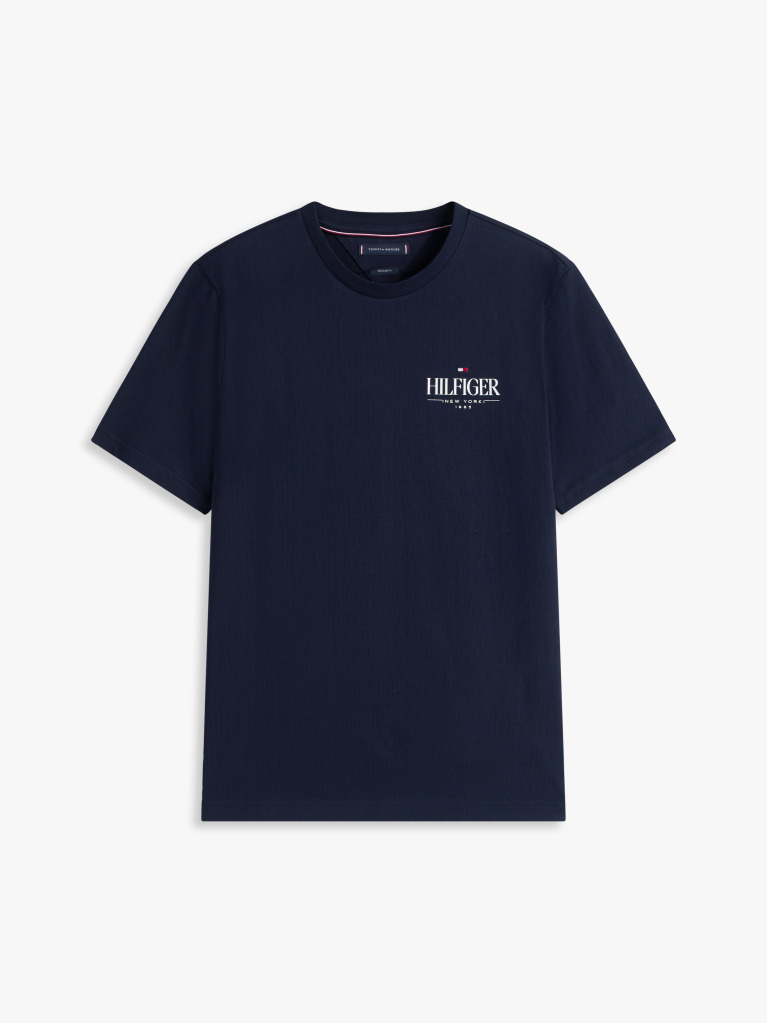 Blue Tricou Cu Guler Rotund Cu Logo  Barbati