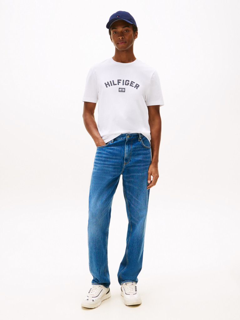 Alb Tricou Hilfiger Flock  Barbati