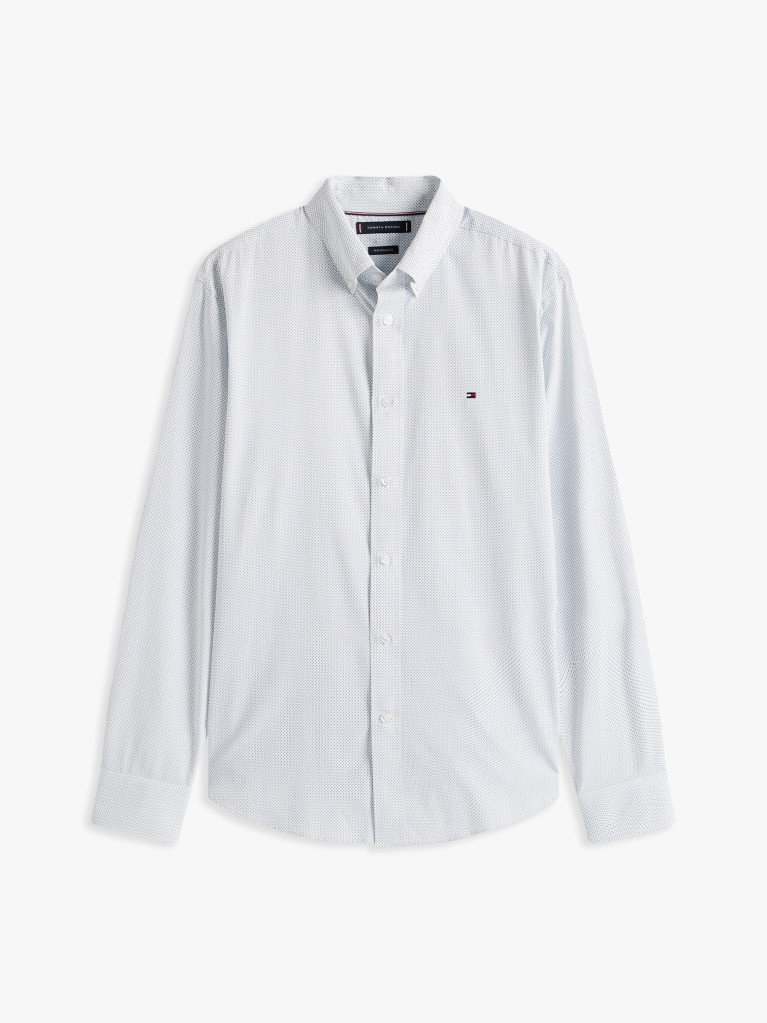 White Performance Print Shirt  Men