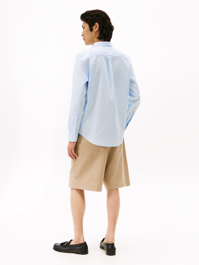 Blue Camasa Regular Fit Dobby  Barbati