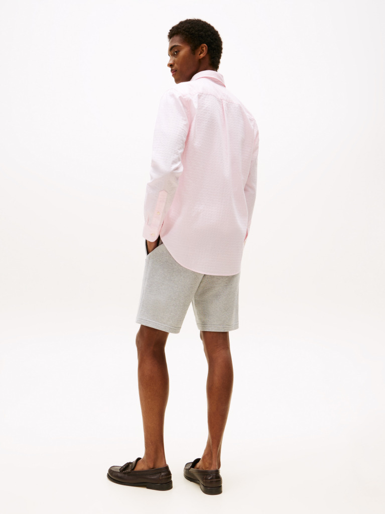 Pink Regular Fit Dobby Shirt  Men
