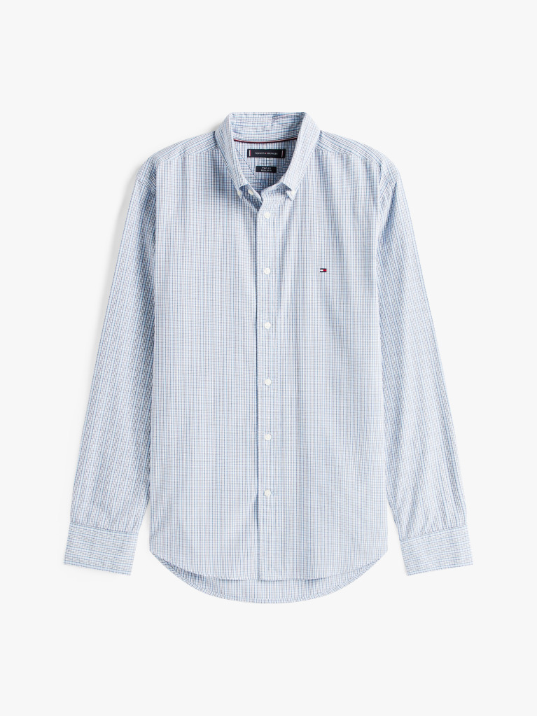 Multi Camasa Din Poplin Flex Cu Tartan Mic  Barbati