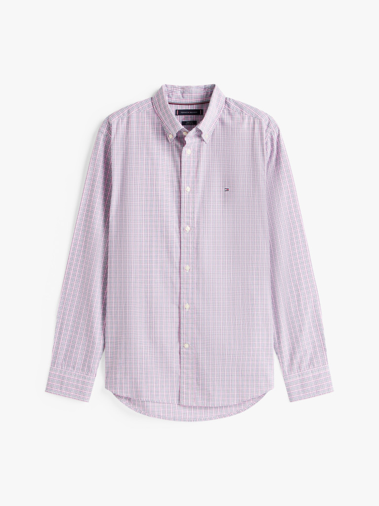 Multi Camasa Din Poplin Flex Cu Tartan Mic  Barbati