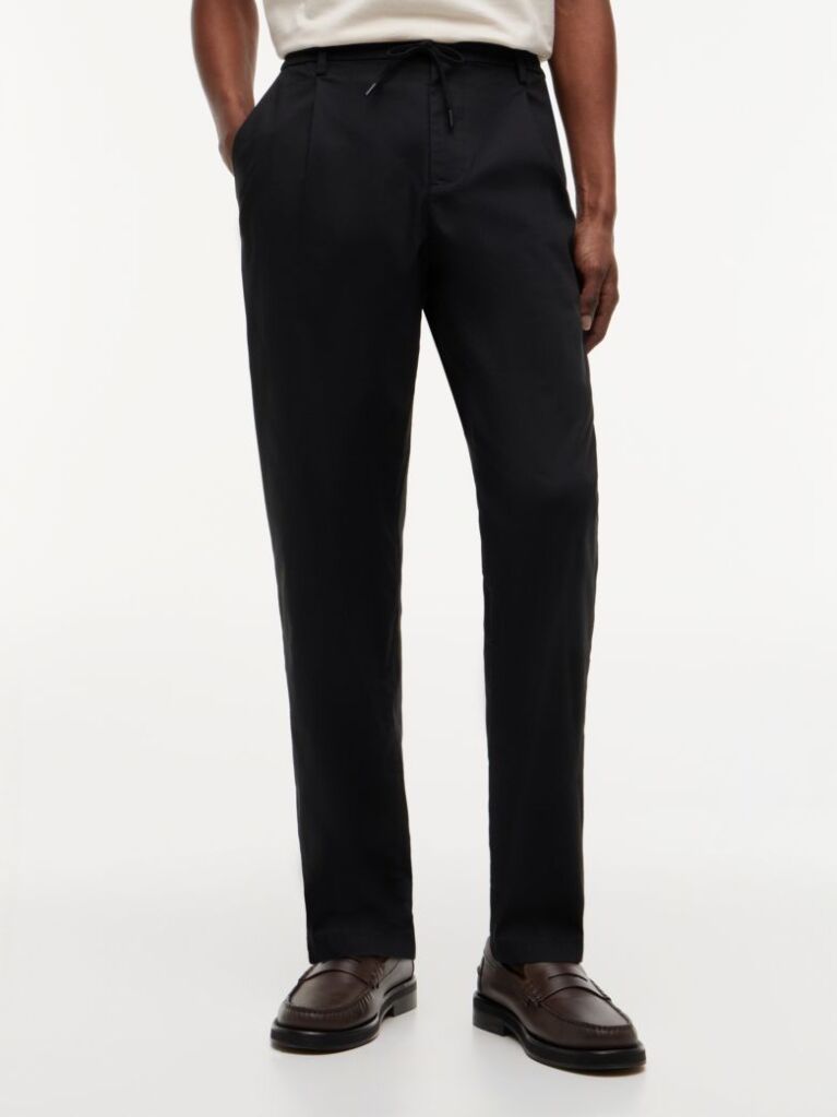 Black Performance Harlem Tapered Twill Trousers  Men