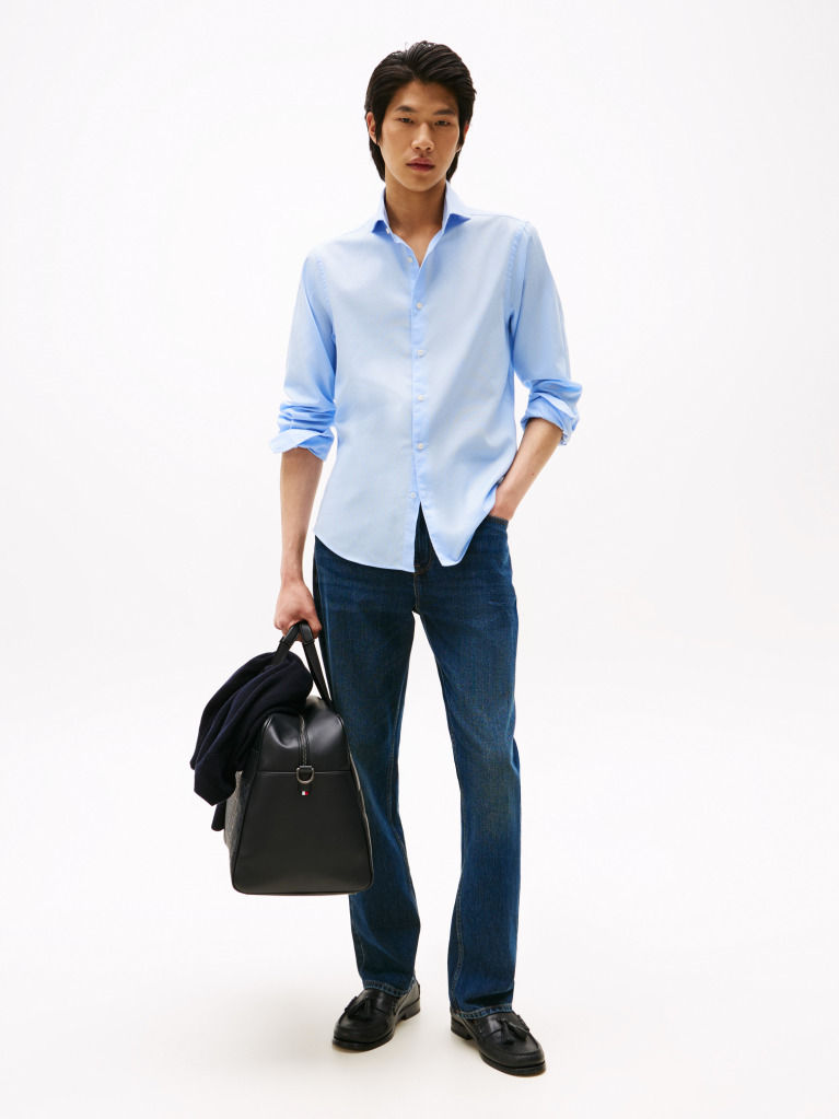 Blue Camasa Oxford Slim Fit Smart Casual  Barbati
