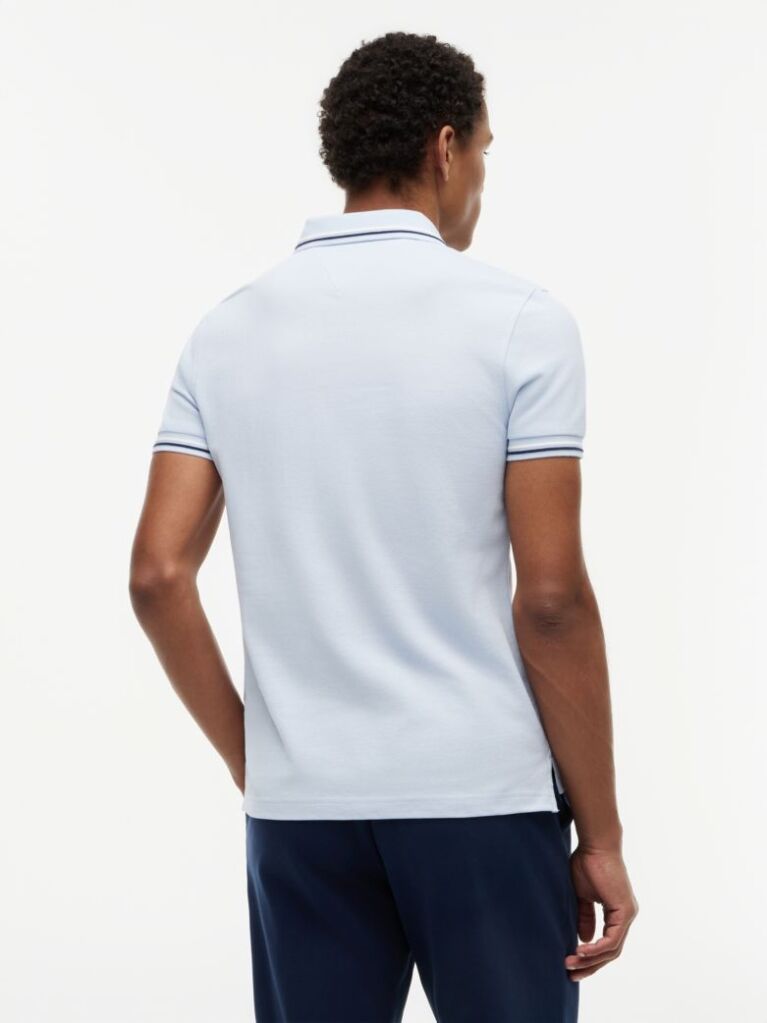 Blue Tricou Polo Slim Fit Pique  Barbati