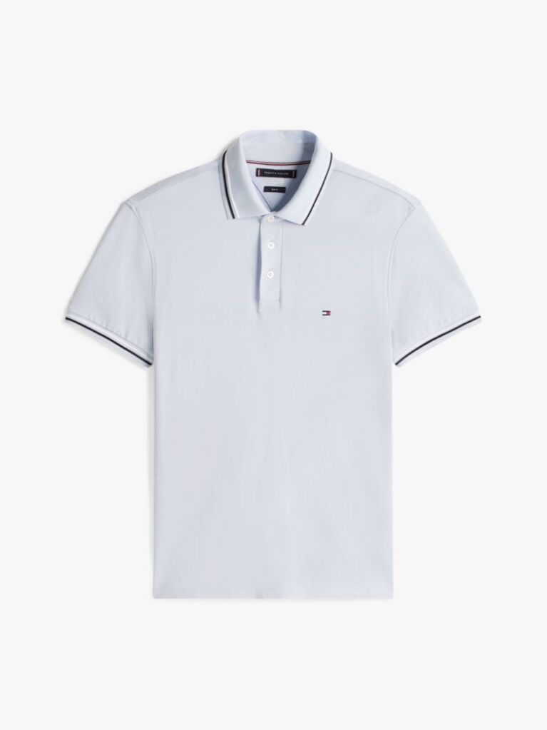 Blue Tricou Polo Slim Fit Pique  Barbati