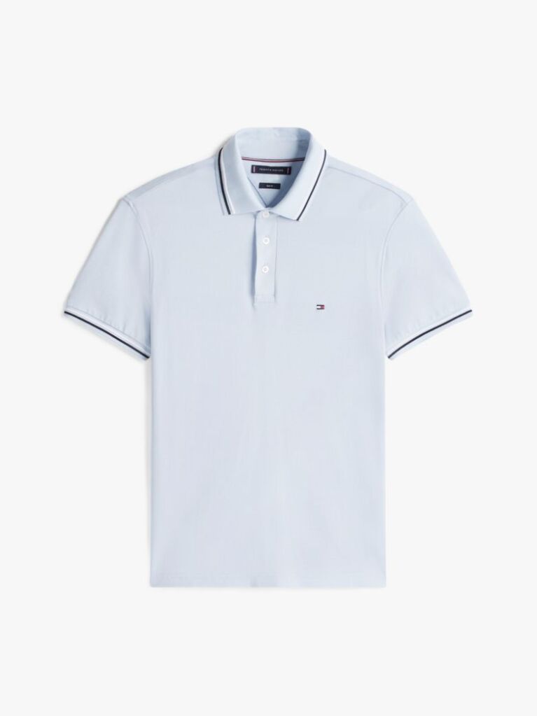 Blue Tricou Polo Slim Fit Pique  Barbati