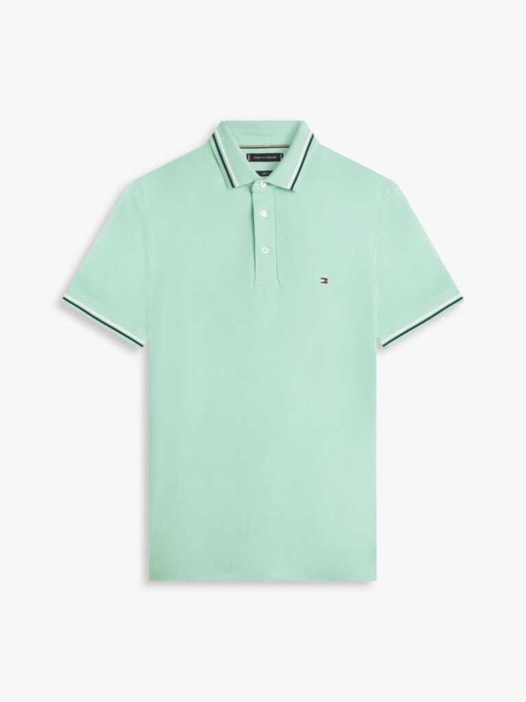 Verde Tricou Polo Slim Fit Pique  Barbati