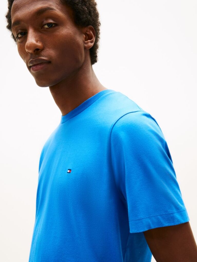 Blue Flag Embroidery T-Shirt  Men