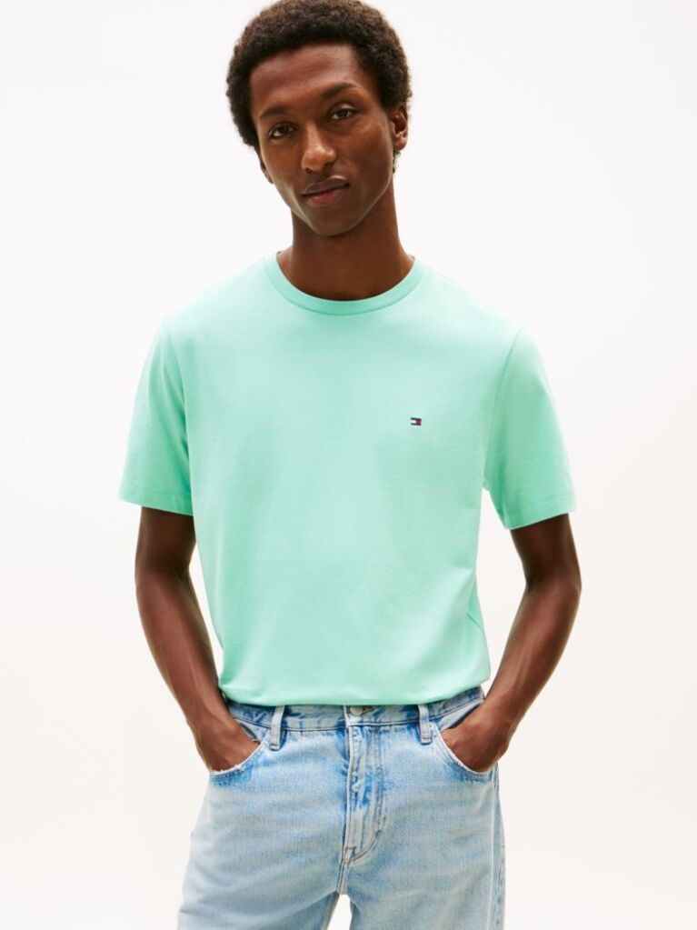 Blue Flag Embroidery T-Shirt  Men