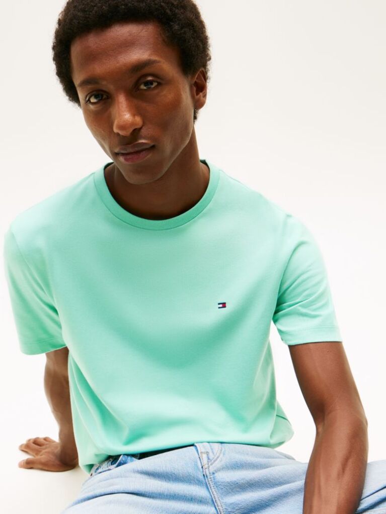 Blue Flag Embroidery T-Shirt  Men