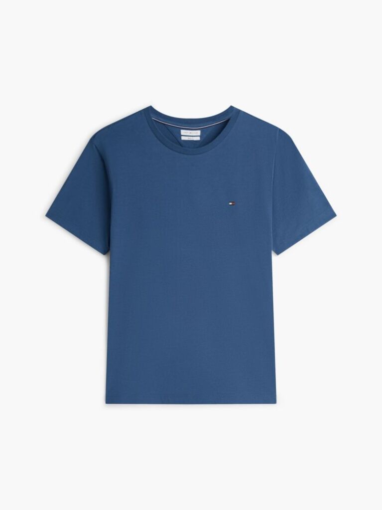 Blue Tricou Cu Broderie Steag  Barbati