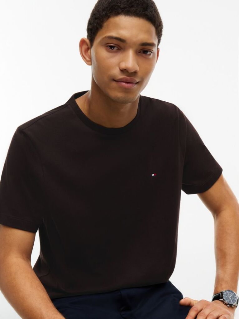 Brown Flag Embroidery T-Shirt  Men