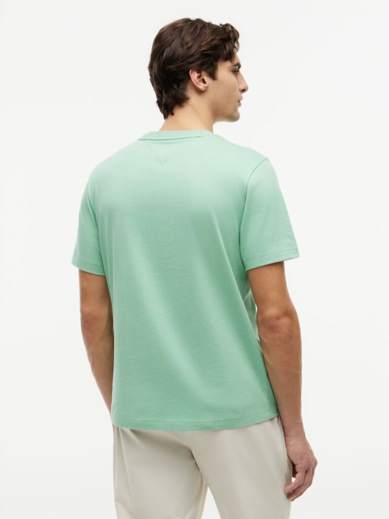Verde Tricou Cu Broderie Steag  Barbati