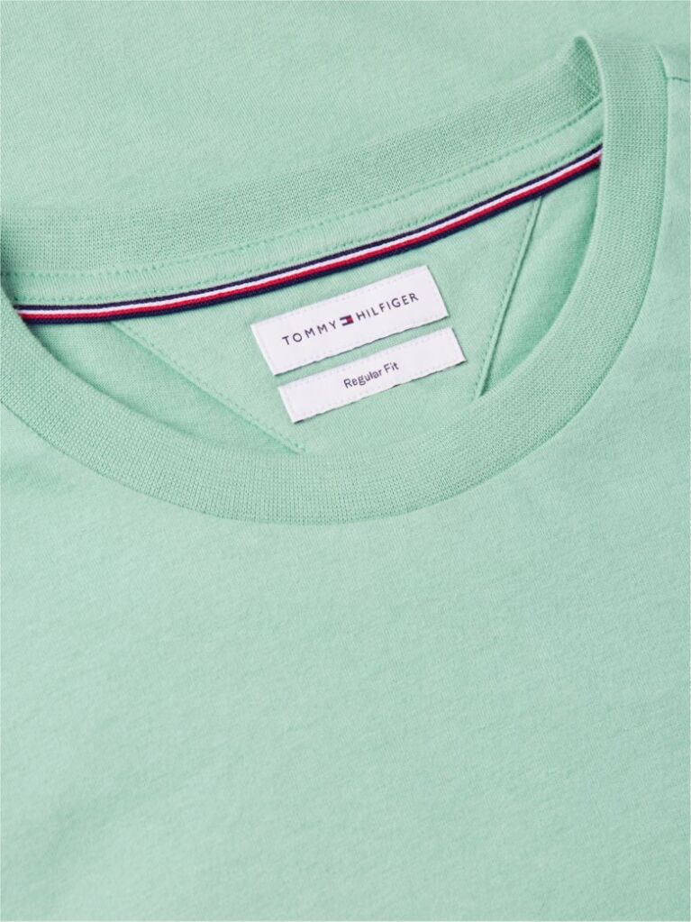 Verde Tricou Cu Broderie Steag  Barbati