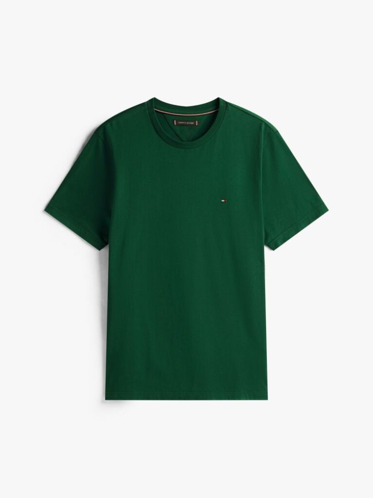 Verde Tricou Cu Broderie Steag  Barbati