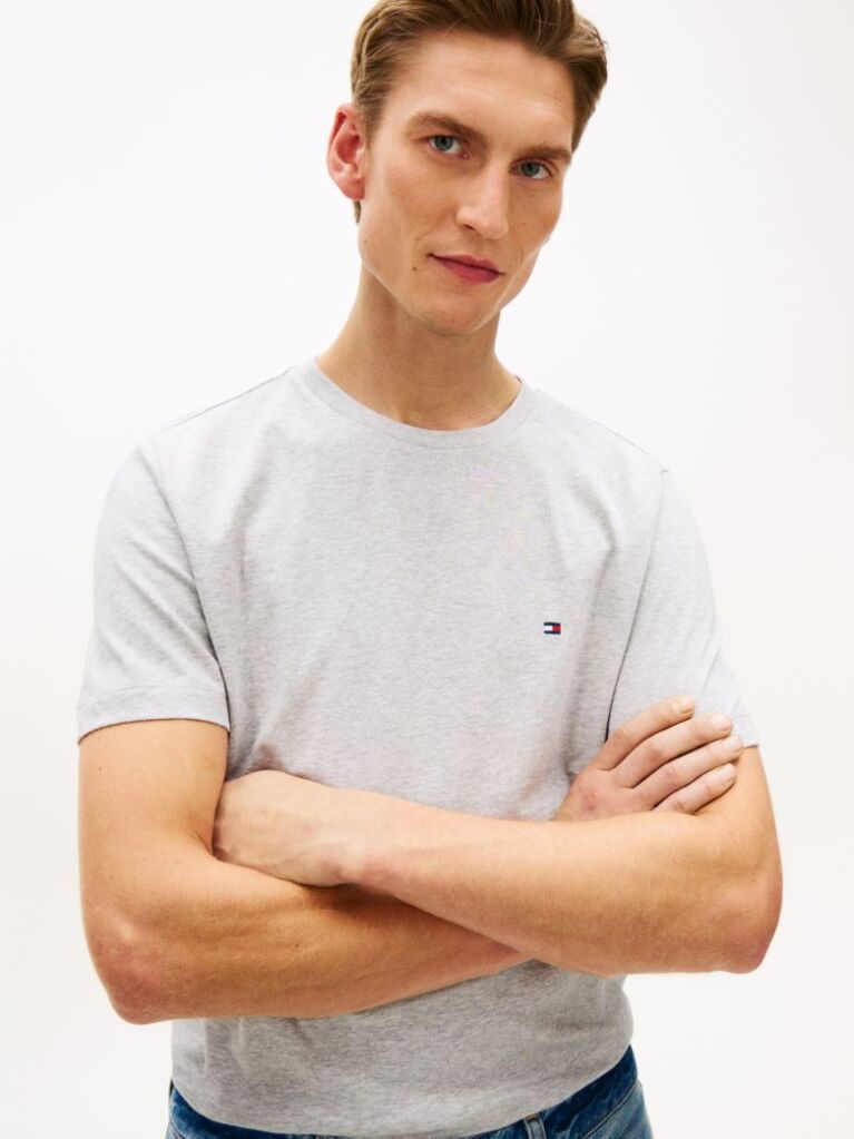 Grey Flag Embroidery T-Shirt  Men