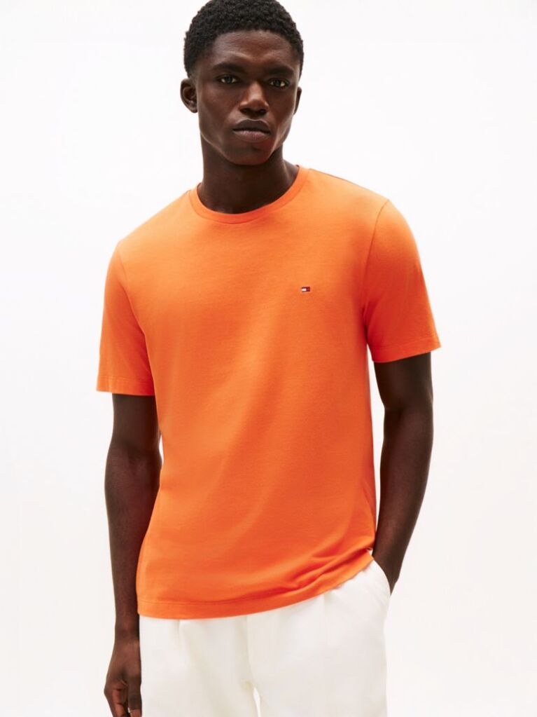 Orange Flag Embroidery T-Shirt  Men