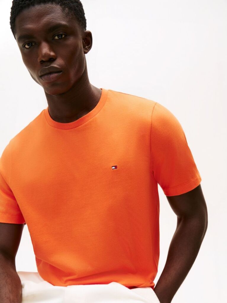Orange Flag Embroidery T-Shirt  Men