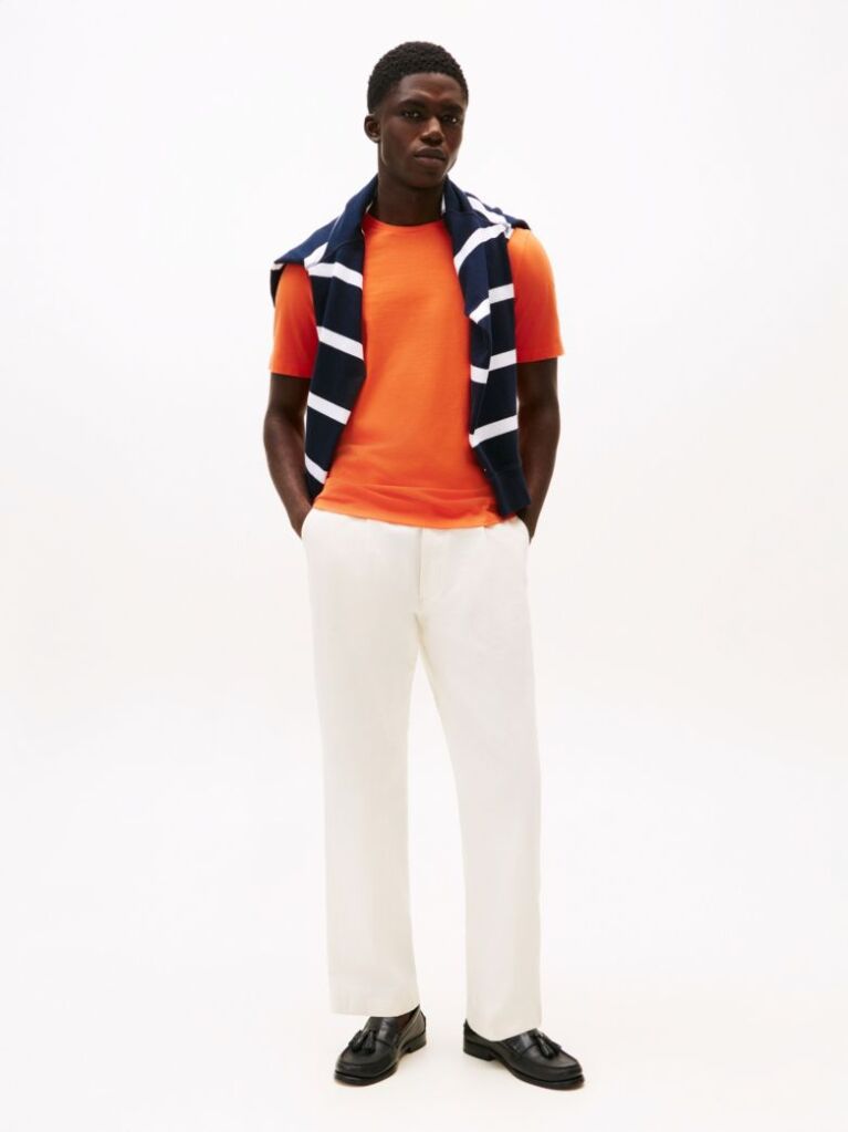 Orange Flag Embroidery T-Shirt  Men