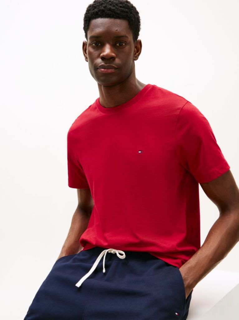 Red Flag Embroidery T-Shirt  Men