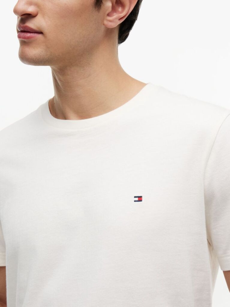 Bej Tricou Cu Broderie Steag  Barbati