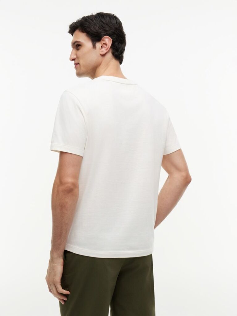 Bej Tricou Cu Broderie Steag  Barbati