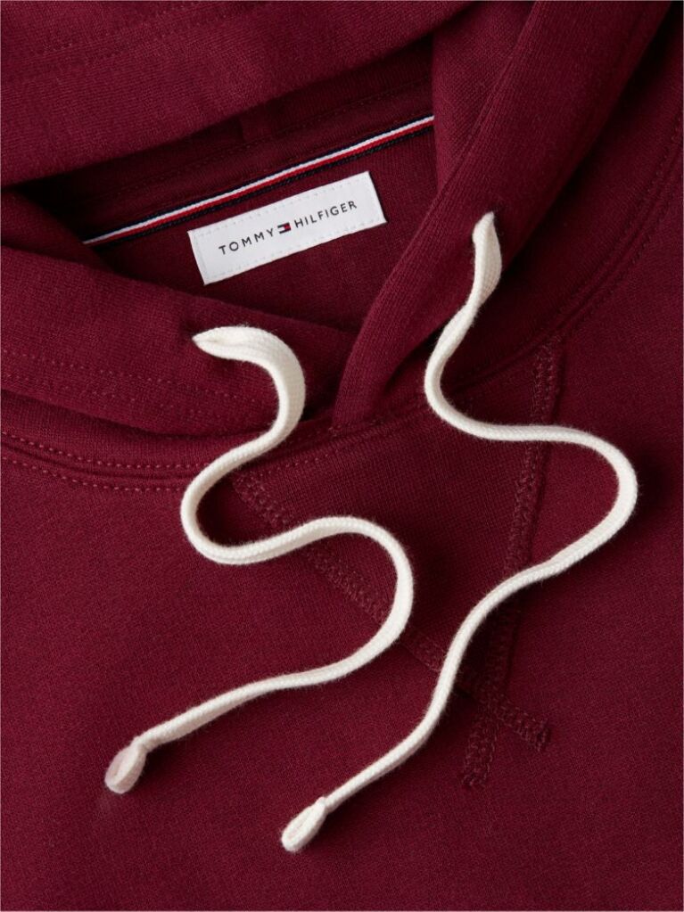 Rosu Hanorac Din Fleece Cu Broderie Steag  Barbati