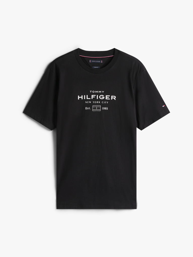 Black Graphic Logo Crew Neck T-Shirt  Men