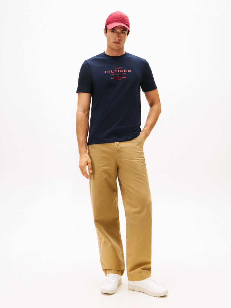 Blue Graphic Logo Crew Neck T-Shirt  Men