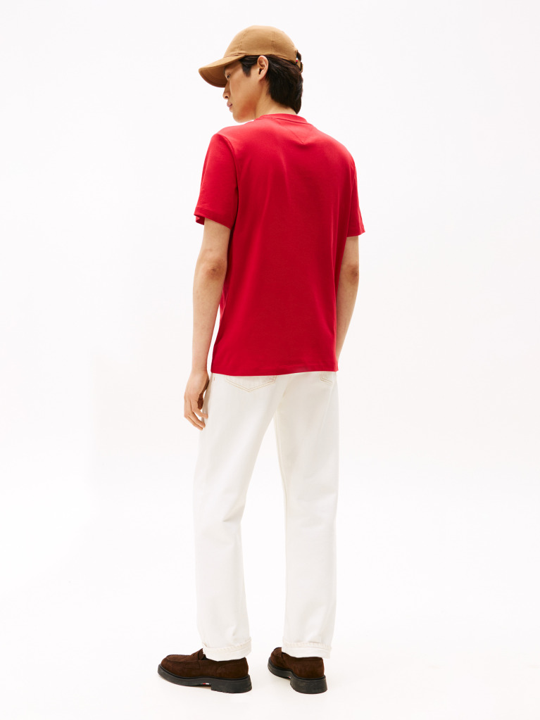 Red Graphic Logo Crew Neck T-Shirt  Men