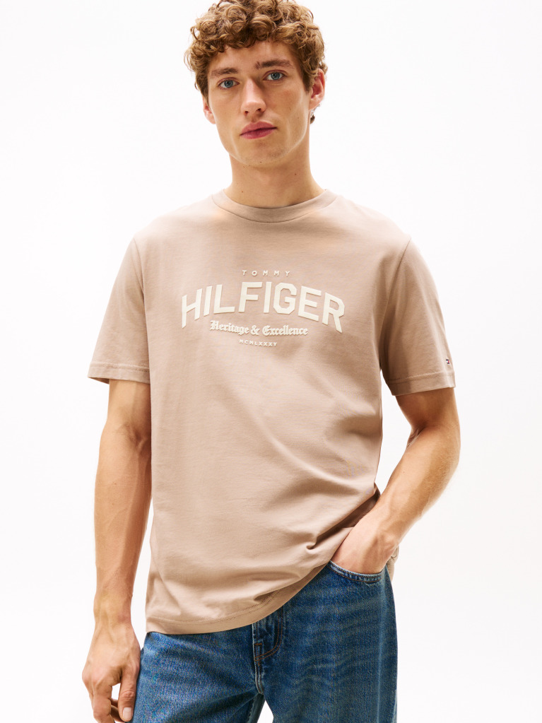 Bej Tricou Hilfiger Monotype  Barbati