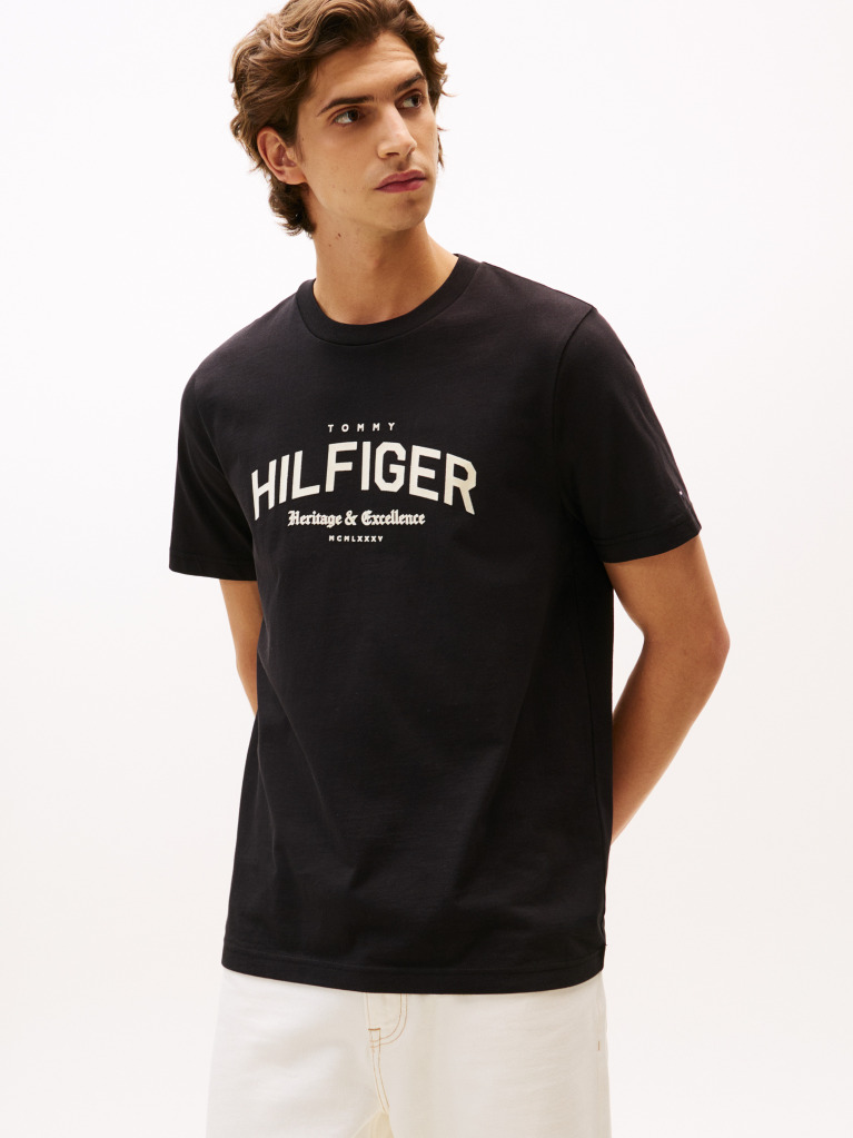 Negru Tricou Hilfiger Monotype  Barbati