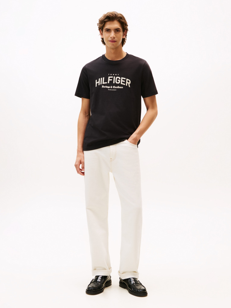 Negru Tricou Hilfiger Monotype  Barbati