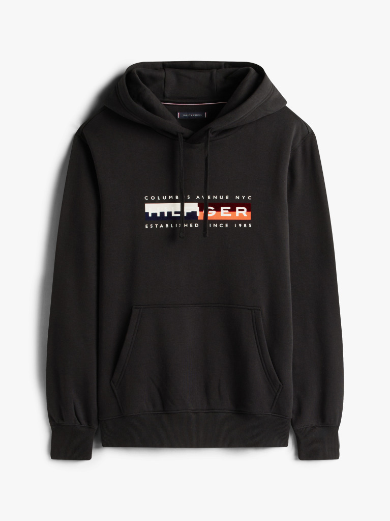 Black TH Colour Block Graphic Hoodie  Men