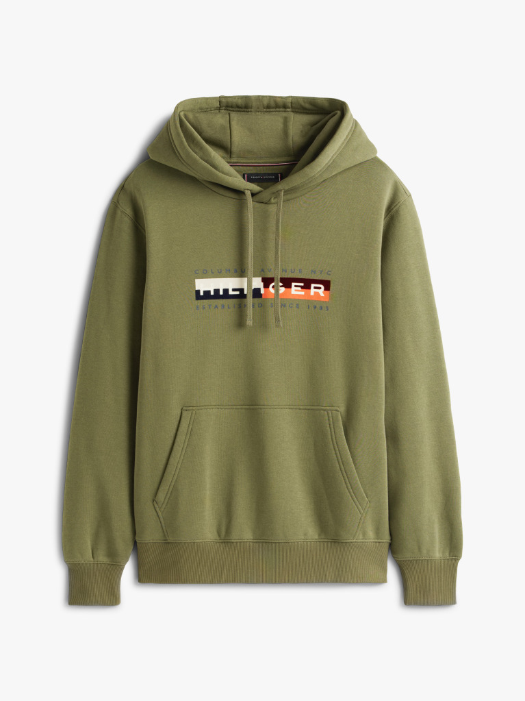 Green TH Colour Block Graphic Hoodie  Men