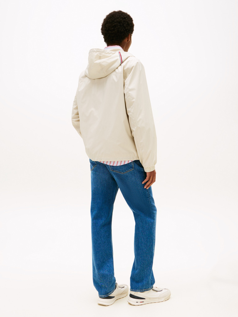 Beige Windbreaker Hooded Jacket  Men