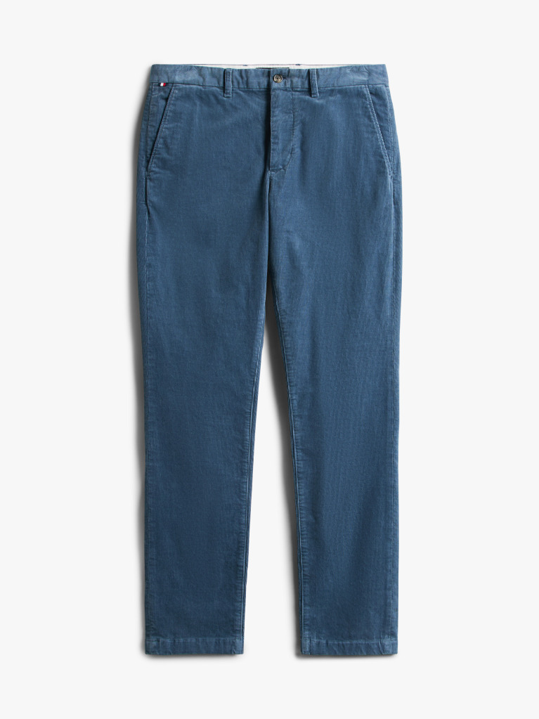 Blue Pantaloni Denton Chino Drepti Din Catifea  Barbati