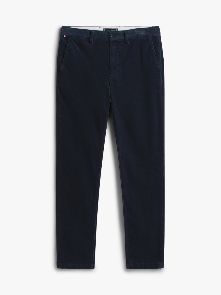 Blue Pantaloni Denton Chino Drepti Din Catifea  Barbati