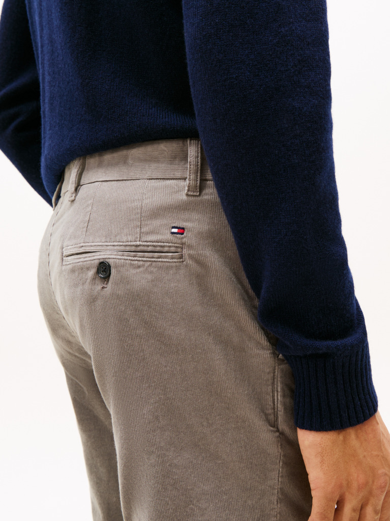 Grey Denton Straight Corduroy Chinos  Men