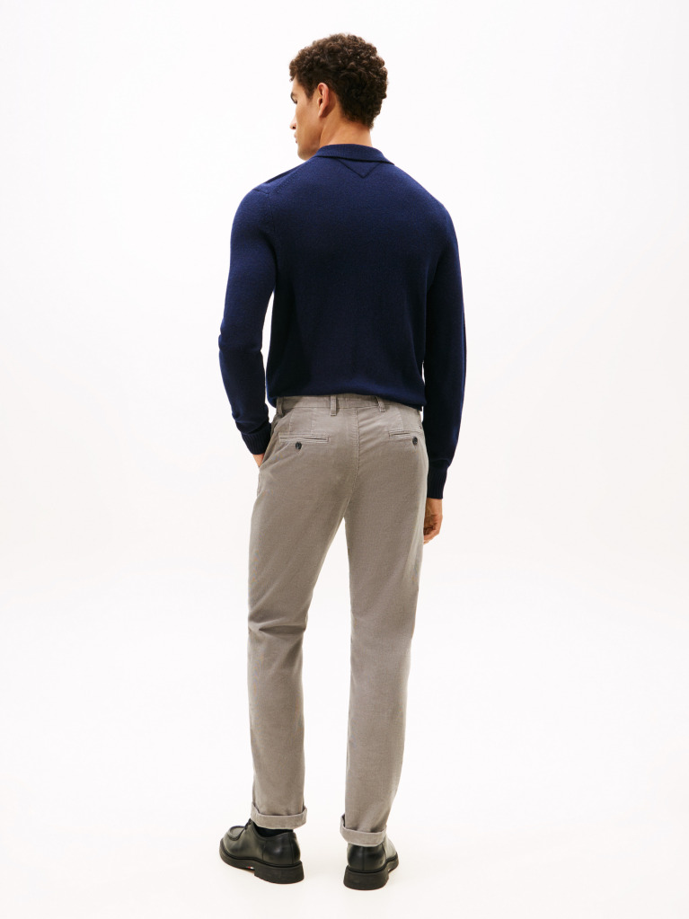 Grey Denton Straight Corduroy Chinos  Men