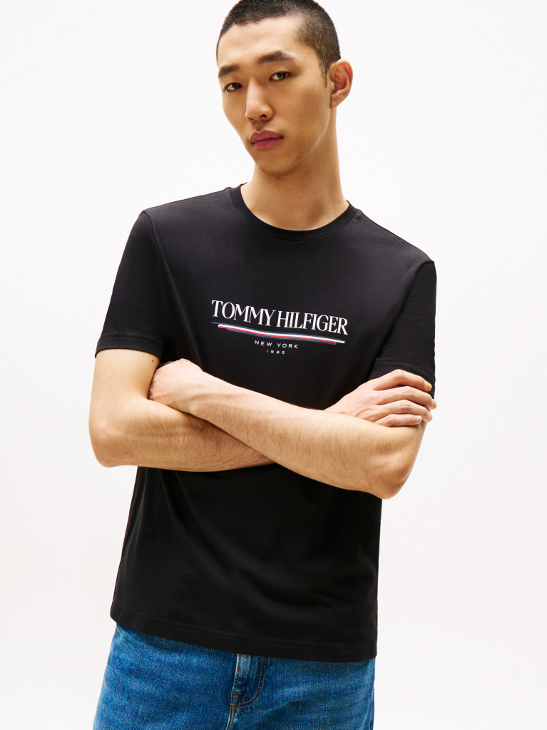 Black Logo Crew Neck T-Shirt  Men