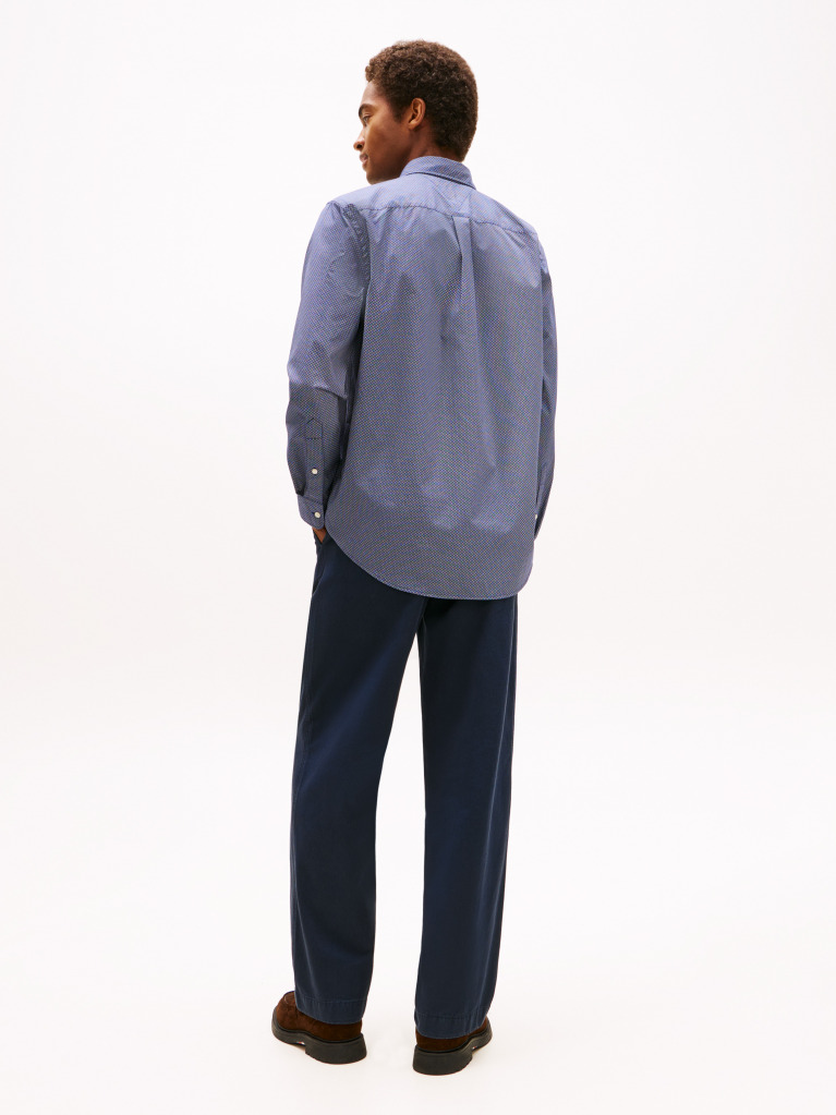 Multi Flex Poplin Regular Micro Print Shirt  Men
