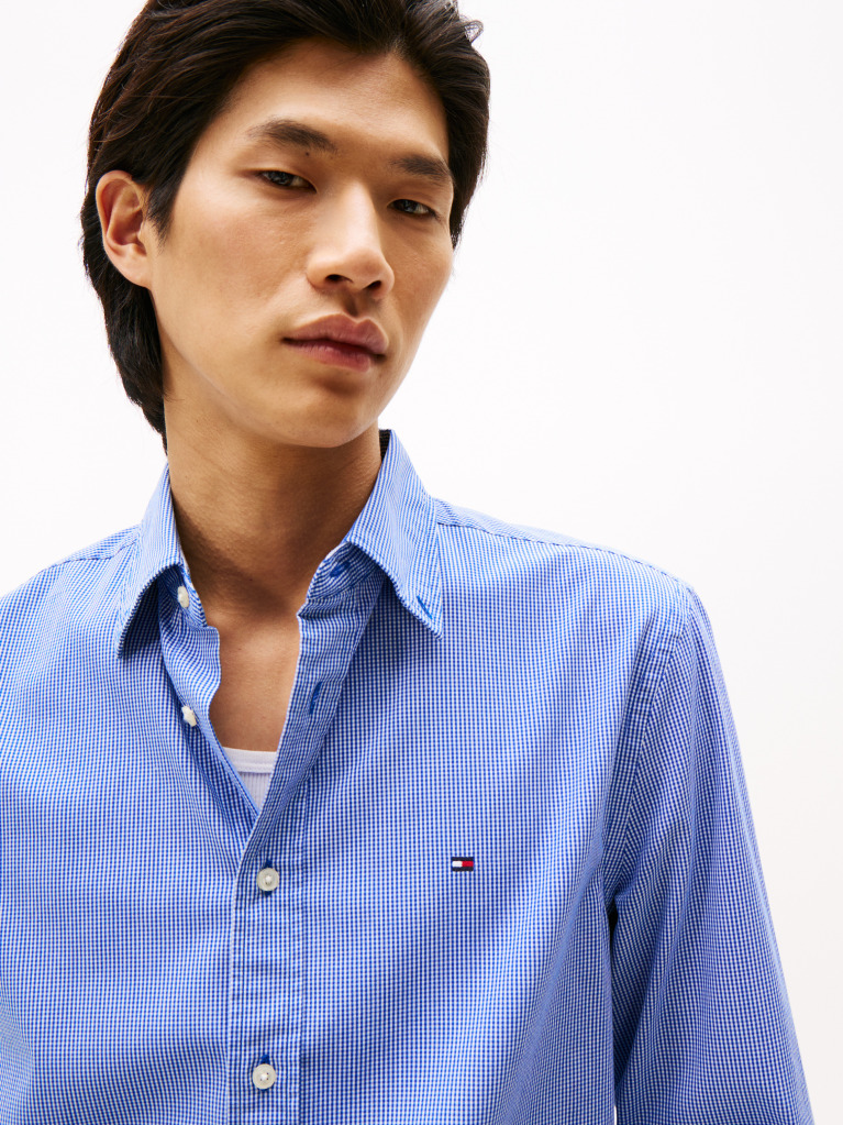 Blue Camasa Regular Gingham TH Flex  Barbati