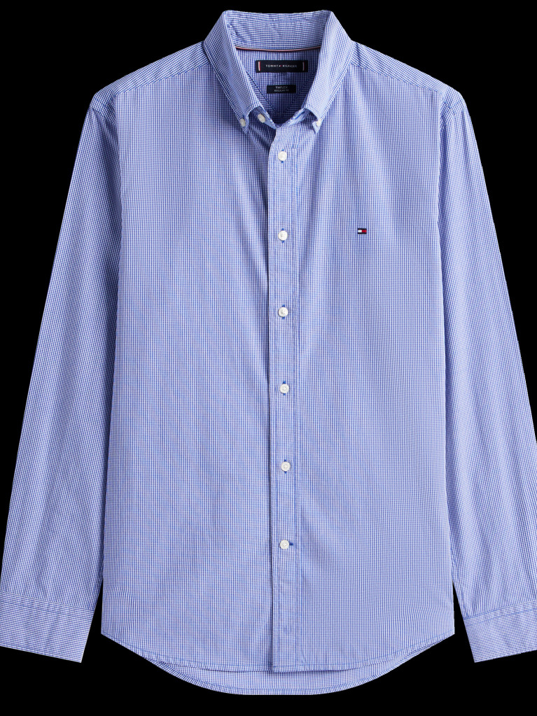Blue Camasa Regular Gingham TH Flex  Barbati