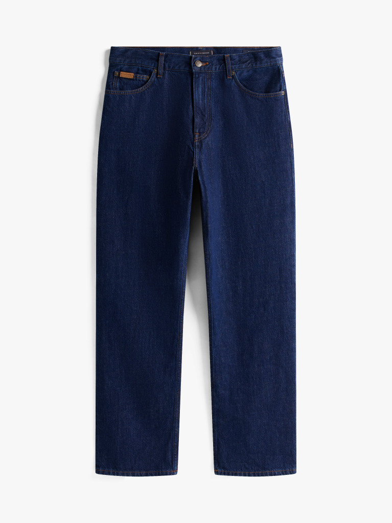 Blue Relaxed Straight Leg Jeans  Men