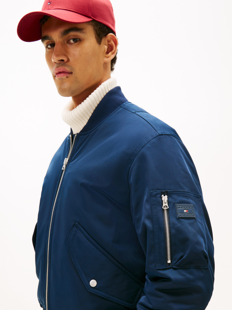 Blue Geaca Bomber Relaxata Hidrofuga  Barbati