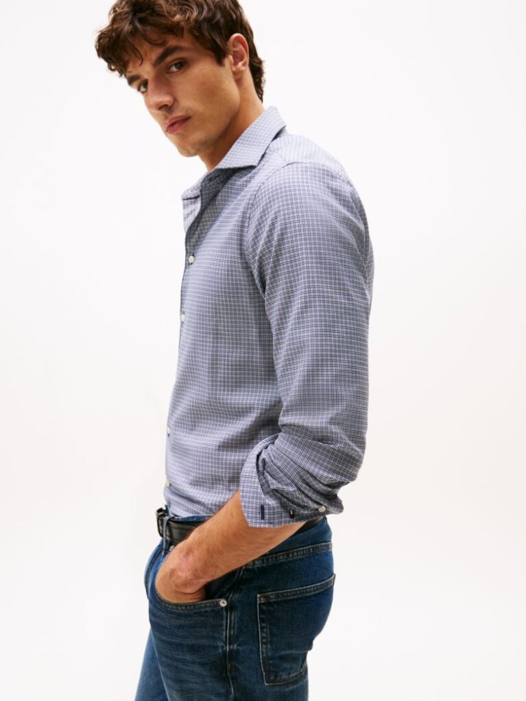 Multi Smart Casual Slim Fit Check Dobby Shirt  Men