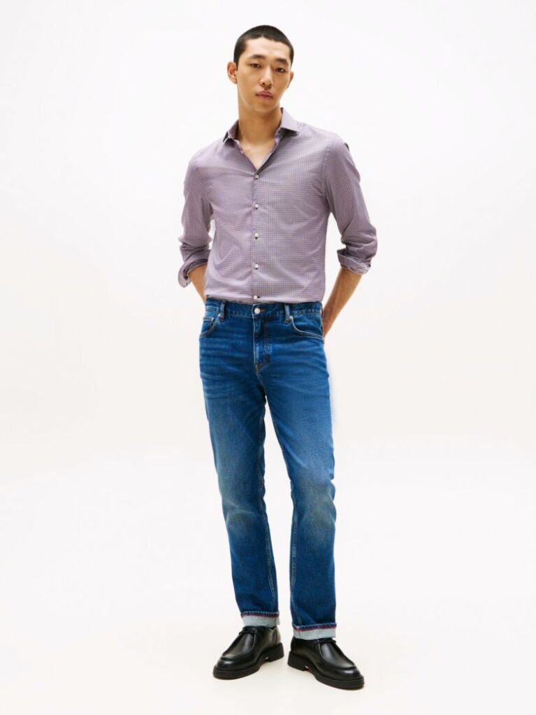 Multi Smart Casual Slim Fit Check Dobby Shirt  Men